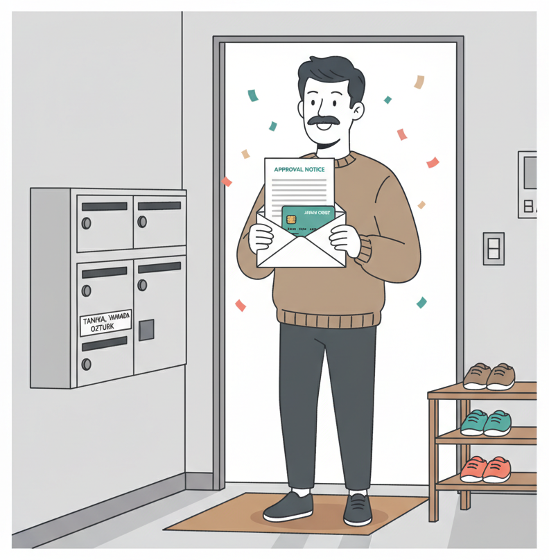 Foreign resident receiving an approved credit card in Japan