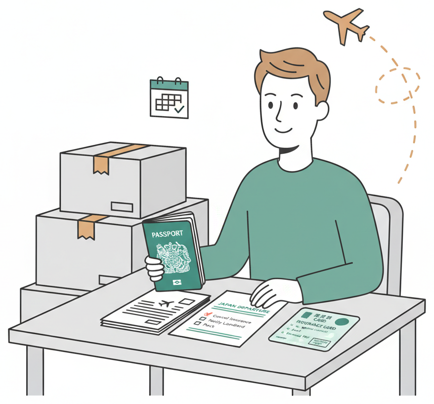 准备离境文件和保险取消文件的人