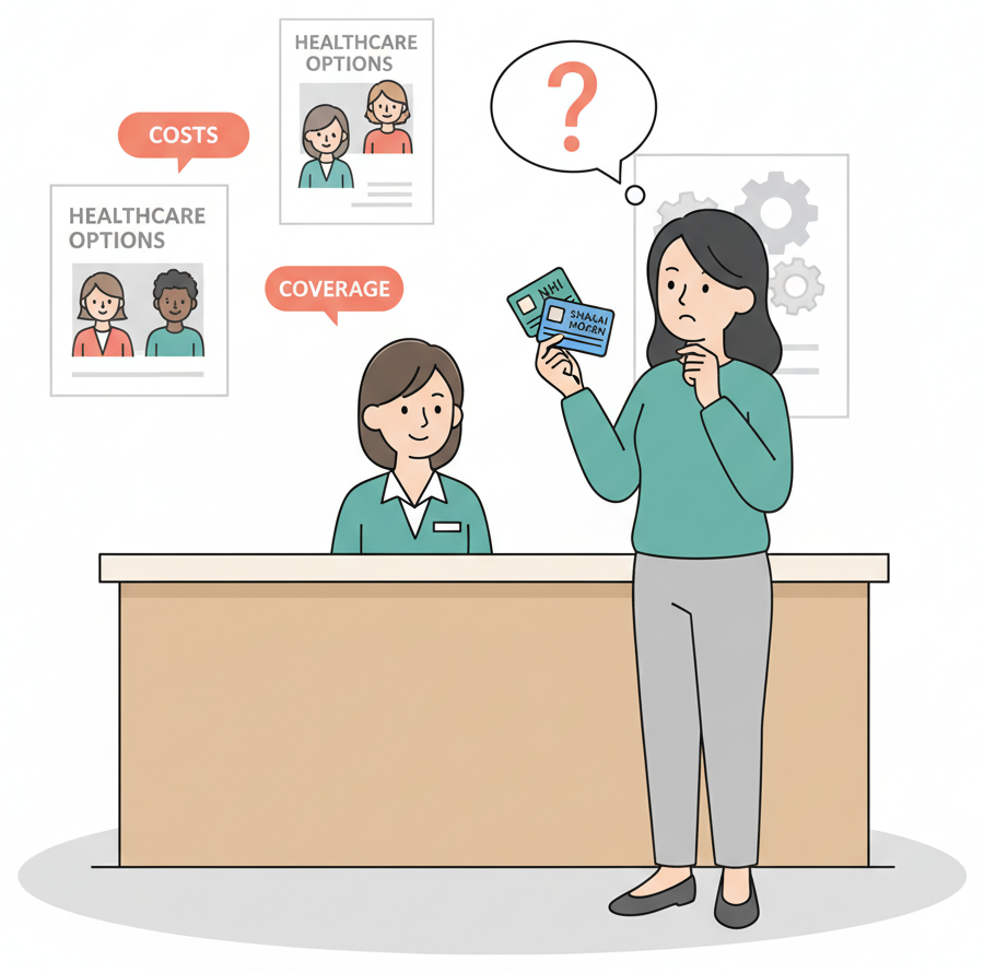 在选择国民健康保险和社会保险类型的个人