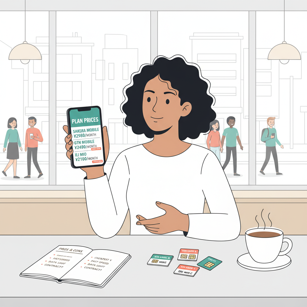外国居民在日本咖啡馆比较预算SIM卡选项