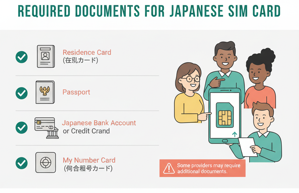 Checklist of required documents for getting a SIM card in Japan