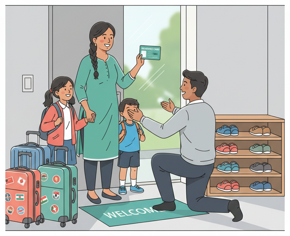 Gia đình đoàn tụ tại Nhật Bản với tư cách visa người phụ thuộc