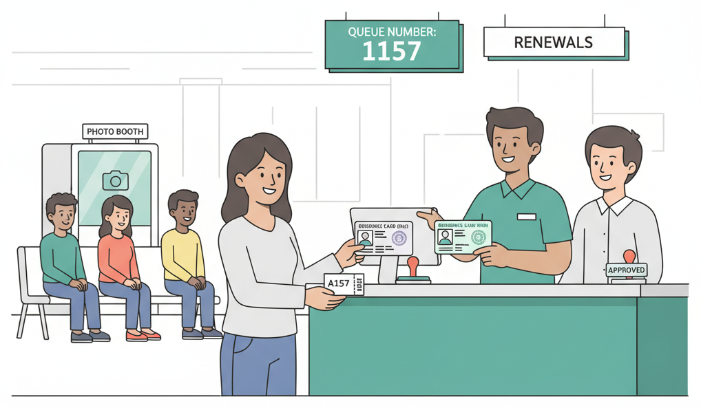 Cư dân nước ngoài gia hạn thẻ cư trú tại quầy cục quản lý xuất nhập cảnh