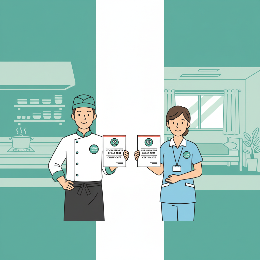 Pekerja Terampil Tertentu di industri layanan makanan dan keperawatan