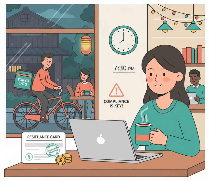 外国居民从事包括自由职业和送货服务的副业